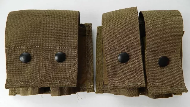 Usgi/Usmc Military Molle Ii 40Mm Grenade Double Mag Pouch Coyote Tan, Lot Of 2