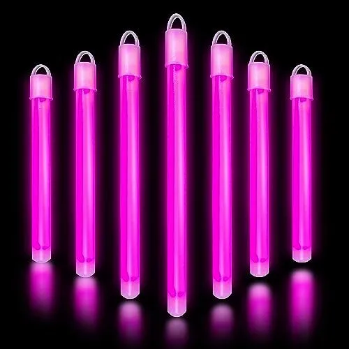 Glow in The Dark Sticks - 100 ct 6" Glow Sticks Bulk Party Pack with End Pink