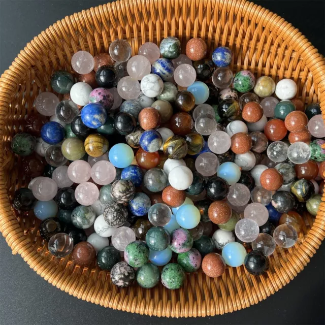 US 50 Pcs Wholesale Mixed Natural Ball Quartz Crystal Sphere Reiki Healing Beads