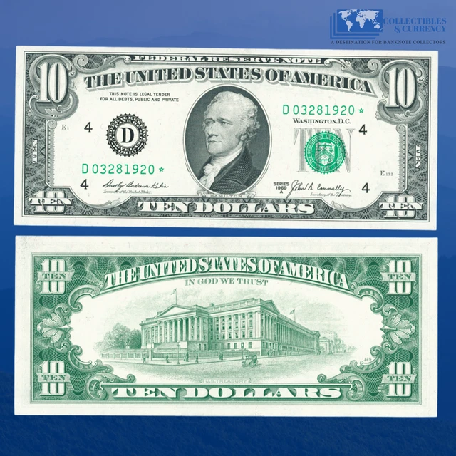 Fr.2019-D* 1969A $10 Ten Dollars Bill, FRN Cleveland, Star Note, GEM #1920