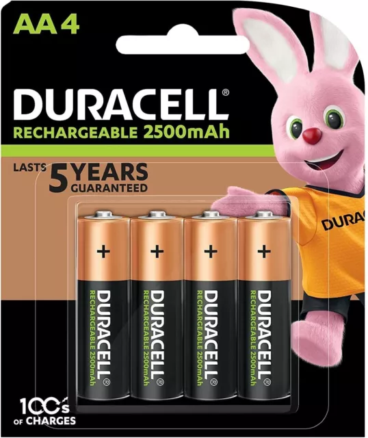 Duracell Rechargeable Batteries AA 2500 mAh Genuine