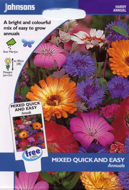 Johnsons Seeds - Pictorial Pack - Flower - Mixed Quick and Easy Annuals