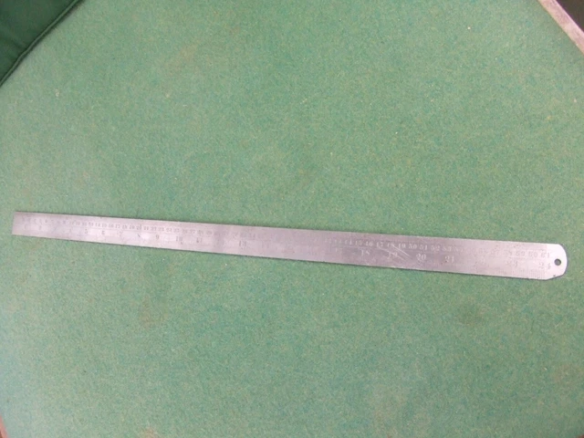 Vintage Rabone Chesterman 24  Steel Rule No 42 R Metric / Imperial