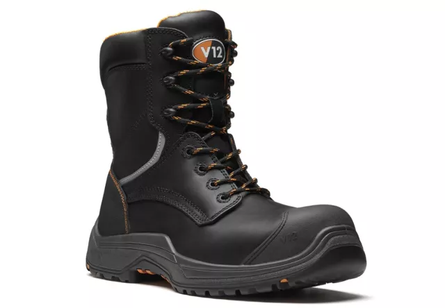V12 AVENGER IGS Safety Work Boots High Leg Zip Side VR620 Black 5 13 Leather 71.99 PicClick UK