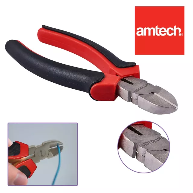 8" Diagonal Cutting Pliers Side Wire Cable Cutter Plier Snips Hand Tool Amtech