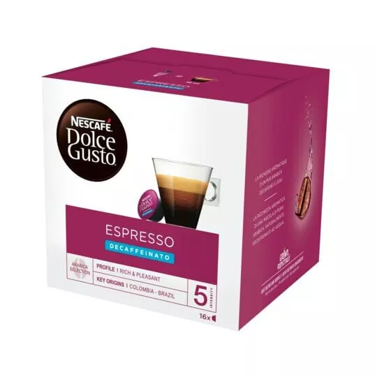 LOT DE 5 - NESCAFE DOLCE GUSTO - Espresso Decaffeinato Café - boite de 16 capsul