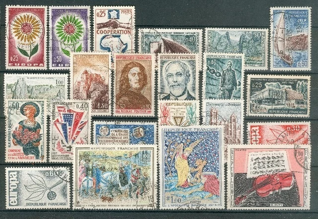 Lot Timbres De France Oblitérés - 60g - Mélange Pour Collectionneurs