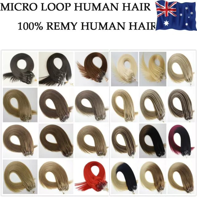 50G Full Head Double Drawn Beads Micro Loop Ring Human Hair Extensions Thick