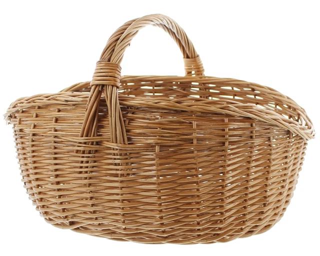 Verdure Riempi Carrello Cesto Intessuto Manico Acquisto Bottiglie Salice, Natura