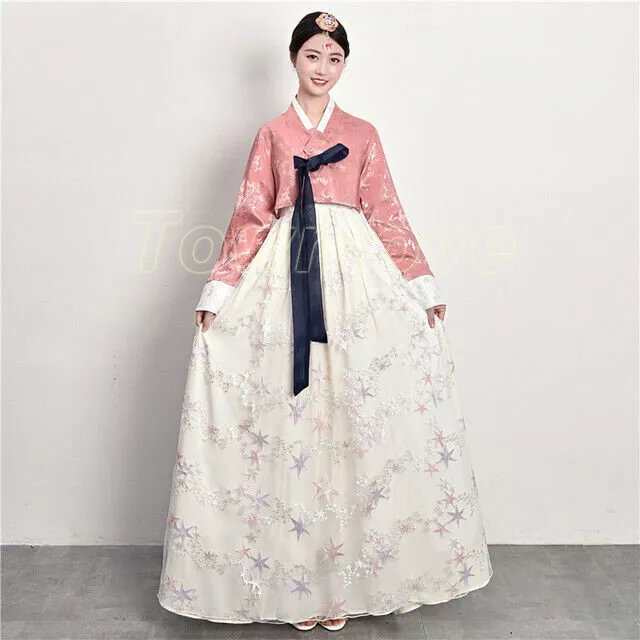 Hanbok Dress Traditional Korean Ceremony Costume Woman Lace Korean Hanbok