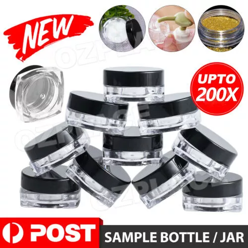 100pcs 3g Sample Bottle Cosmetic Makeup Jar Pot Face Cream Lip Balm Container AU