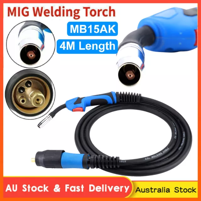 MB15AK MIG/MAG/CO2 Welding Torch Gun Gas Shielded Binzel Euro Connector Cable 4M