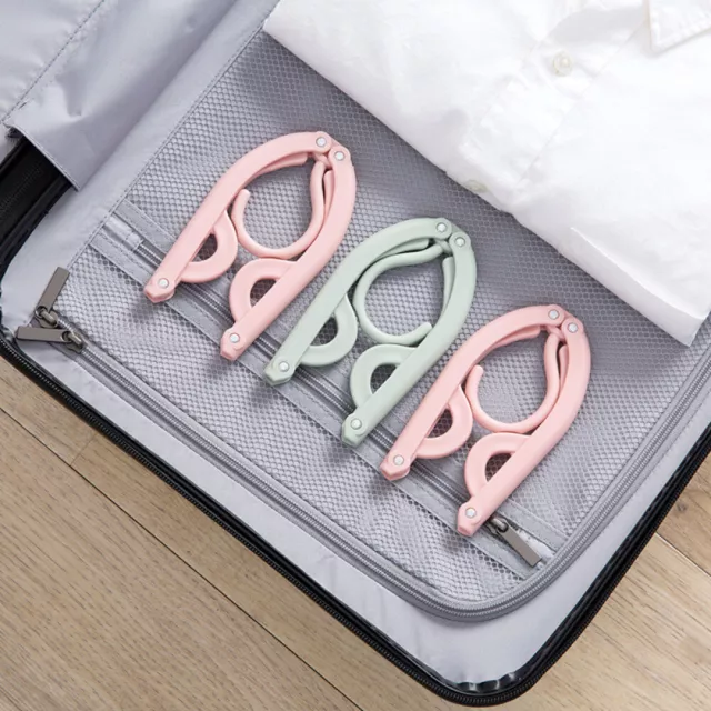 10/5 Travel Portable Foldable Clothes Coat Hangers W/ Folding Slotted Plastic R 3