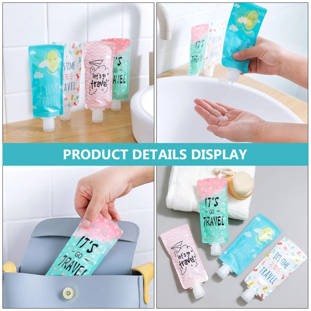 4 Pcs Lotion Bag Plastic Baby Squeezable Travel Tube Cosmetic Tubes Empty 2