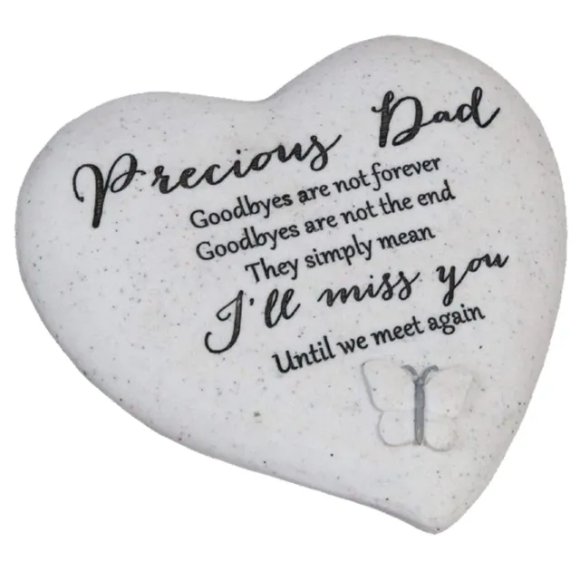 Placa de piedra conmemorativa Precious Dad Graveside Heart - gris - pensamientos de ti