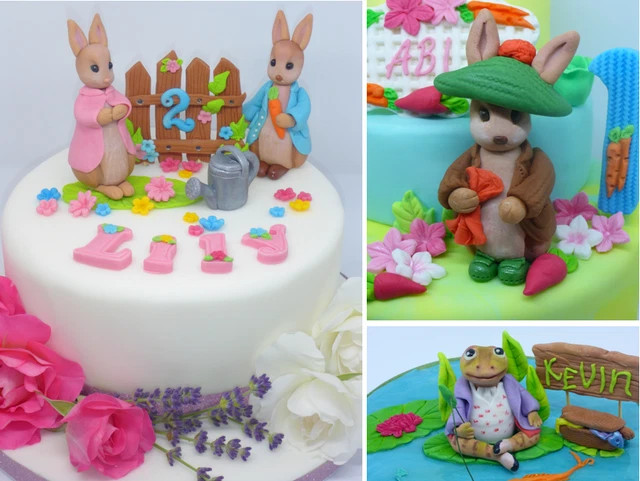 PETER RABBIT BENJAMIN Bunny Jeremy fisher cake Edible Birthday Cake ...