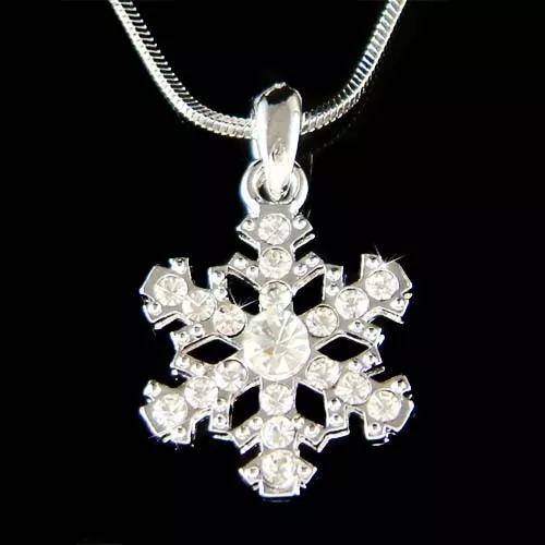 Blanco Copo de Nieve ~ Con Cristal Swarovski Fiesta Navidad Holiday Novia Collar