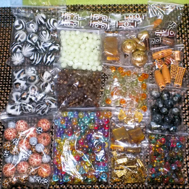 560g mixed beads, AUTUMN mix. Various beads, etc. Job lot bulk clearance