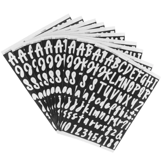 10 hojas pegatinas para etiquetas de cartas vinilo PVC pegatinas de letras