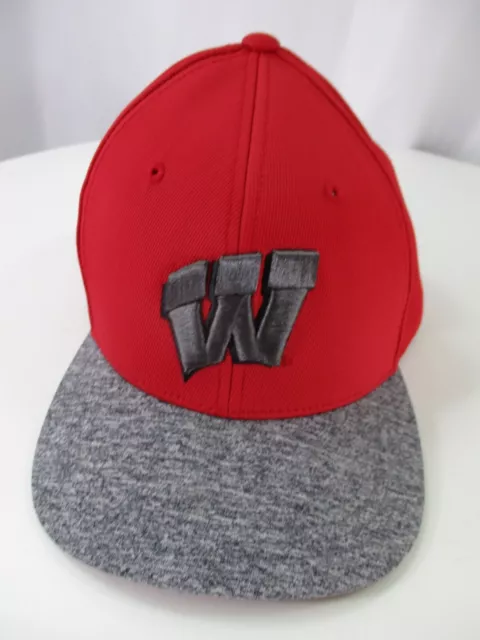 Wisconsin Badgers Hat Cap Red Gray Snap Back Youth Adjustable Visor