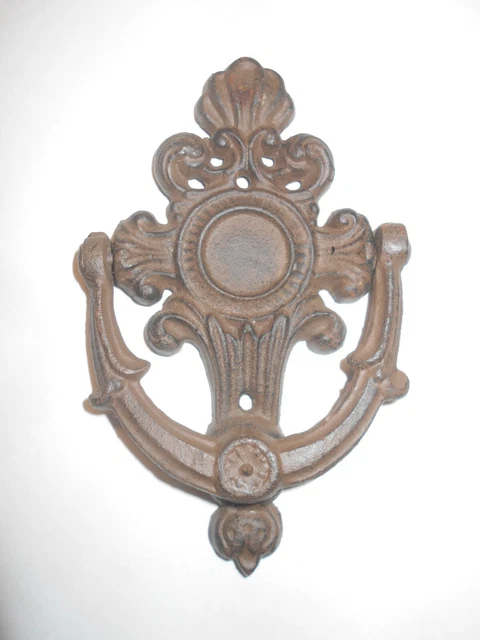Vintage Cast Iron Door Knocker 6.5" T x 4" W Rustic Brown Home Decor Hardware