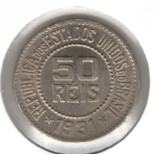 Brazil Coin 50 Réis 1931 Brazil  V070 UNC