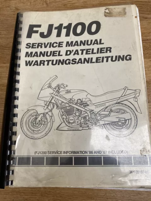 Yamaha Fj1100 Fj1200 Genuine Service Information Workshop Manual