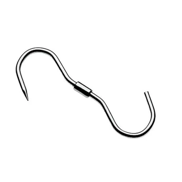10 Ganci Da Macellaio In Acciaio Inox – Punta Ø6 Mm, Lunghi 18 Cm, Portata 50 Kg, Per Carne E Affumicatori