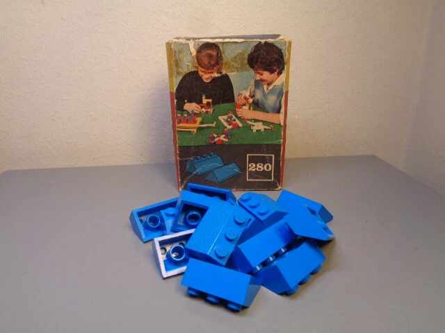 LEGO SYSTEM DENMARK 1950'S Sloping Roof Bricks Set 280 Very Rare Vg In ...
