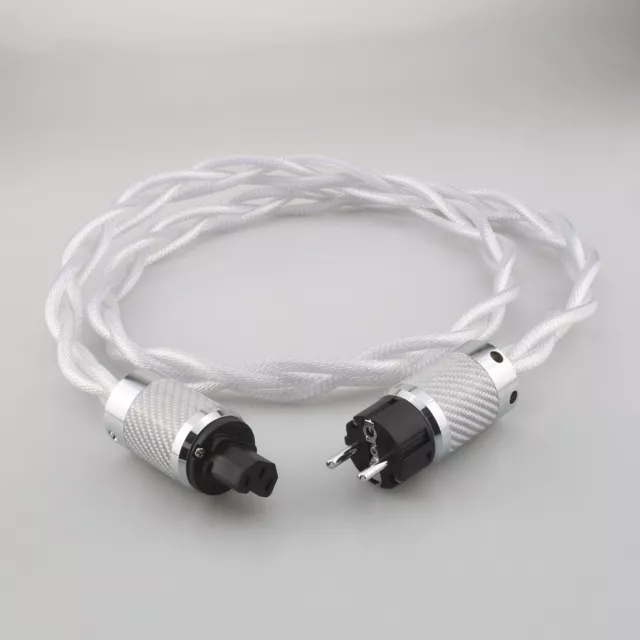 HiFi Audio Power Cable US AC EU Schuko Silver Plated OCC PC Power Supply Cord