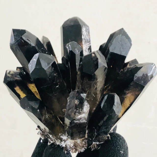 424g  New Find Black Phantom Quartz Crystal Cluster Mineral Specimen Healing