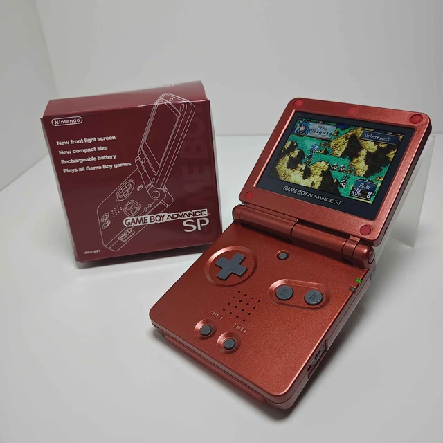 NINTENDO GAME BOY Advance SP Rojo Llama AGS-101 V2 IPS
