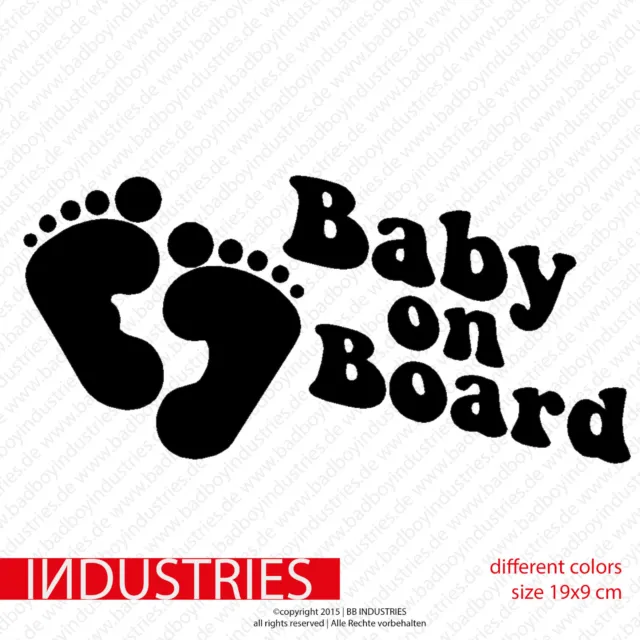 Baby on Board Aufkleber 19x9 Baby an Bord Nachwuchs im Auto Car Sticker