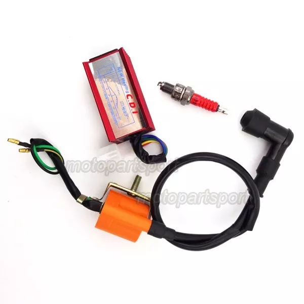 Spark Plug Racing Ignition Coil CDI For 50cc 70cc 90cc 110cc Loncin Taotao Quad