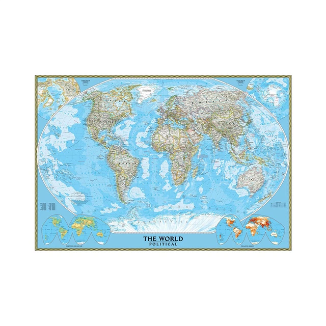 MAP OF THE World Political Map Print Canvas Poster A1 A2 £8.58 ...