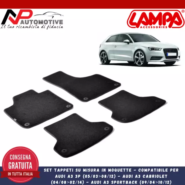 Tappeti Moquette Auto Sprint su misura per Audi A3, 8P/ 8PA  dal 2003 al 2012