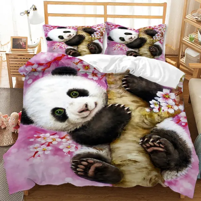 Holiday Gift Bedding Set Panda Sloth Bear Quilt Duvet Cover Single Double Size