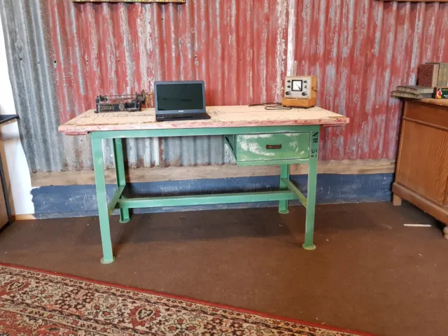 alte Werkbank Industriedesign Loft  vintage  renoviert Schreibtisch Tisch 3