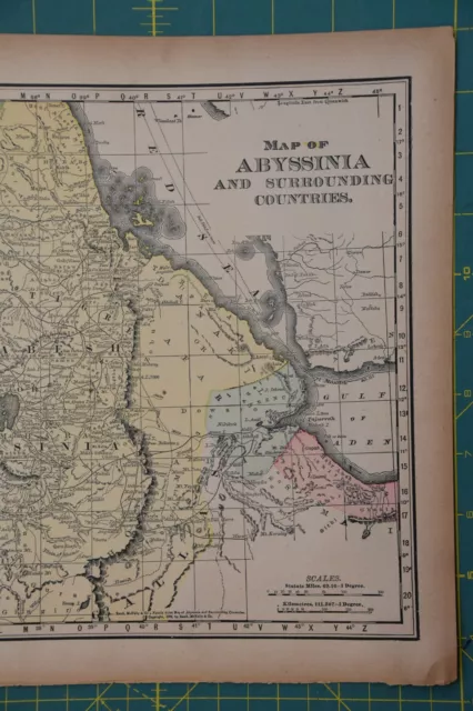 Abyssinia Northwestern Africa Vintage Original 1894 Rand McNally World Atlas Map 3