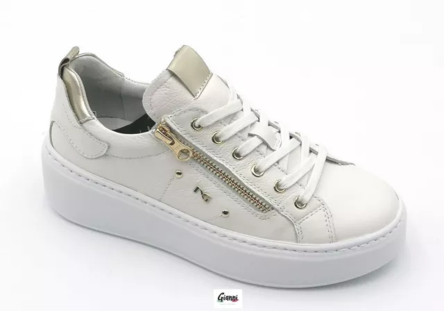 Scarpe donna Nero Giardini E306541D Sneakers comode sportive Pelle Bianco PE2024