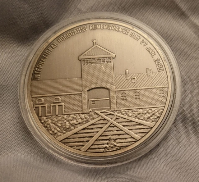 HOLOCAUST REMEMBRANCE COIN Old Nickle Antique Silver Auschwitz Birkenau holocaust-remembrance-coin-old-nickle-antique-silver-auschwitz-birkenau