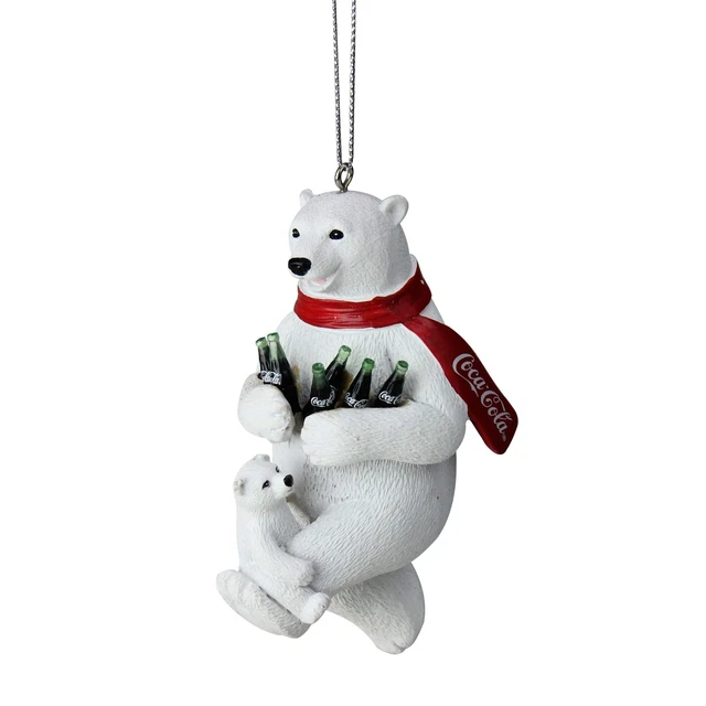 Coca-Cola&#174; Polar Bear With Cub Ornament 4.25in