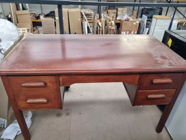 Vintage Abbess Double Pedestal Teachers Desk