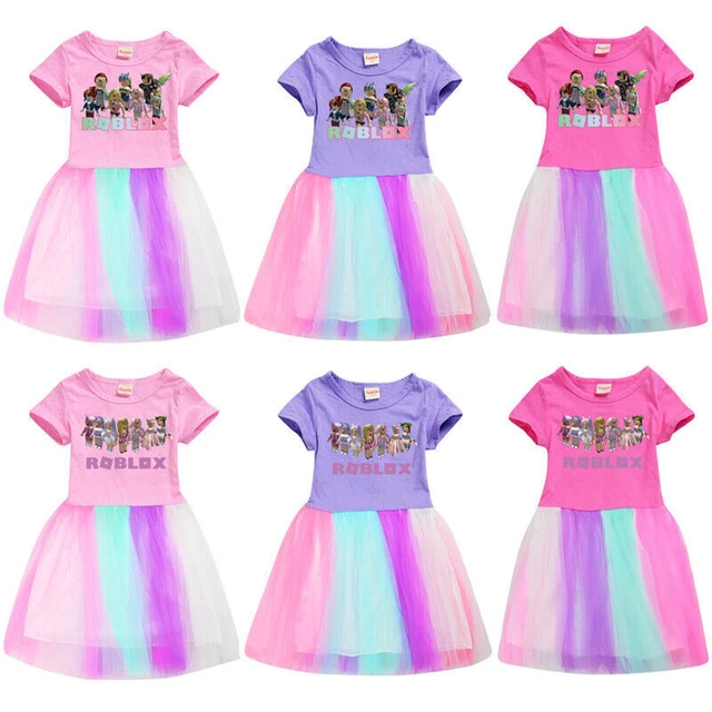Süßes Prinzessin Kleid Für Mädchen - Buntes Kurzarm Kleid Für Kinder