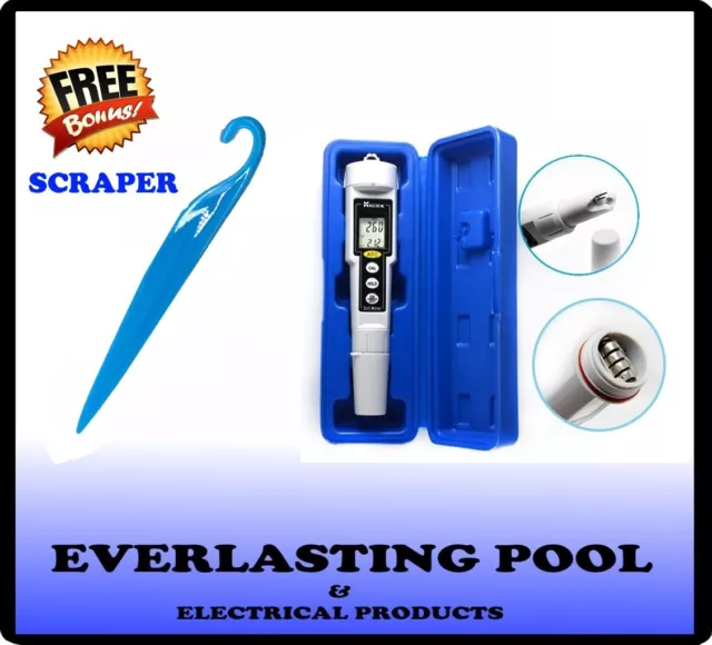 Salinity Salt Tester Meter Salt Water Pool Tester Swimming pool BONUS CELL SCRAP