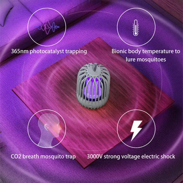 Moskito Killer UV Insektenvernichter Elektrisch LED Lampe Mückenfalle Licht AKKU 7