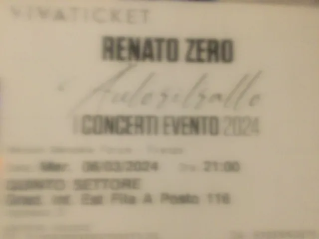 3 biglietti concerto Renato Zero 6 marzo 2024