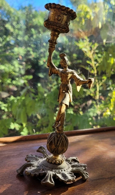 Ancien Bougeoir En Bronze - Objet Déco Vintage - Sans Marque