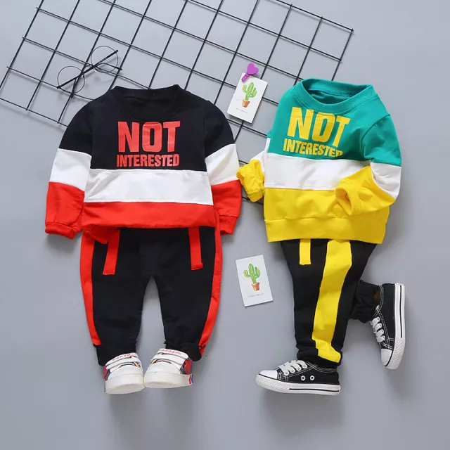 Baby Kid Toddler Boy Casual T shirt Tops+Pants Outfit Tracksuit Clothes Set Suit