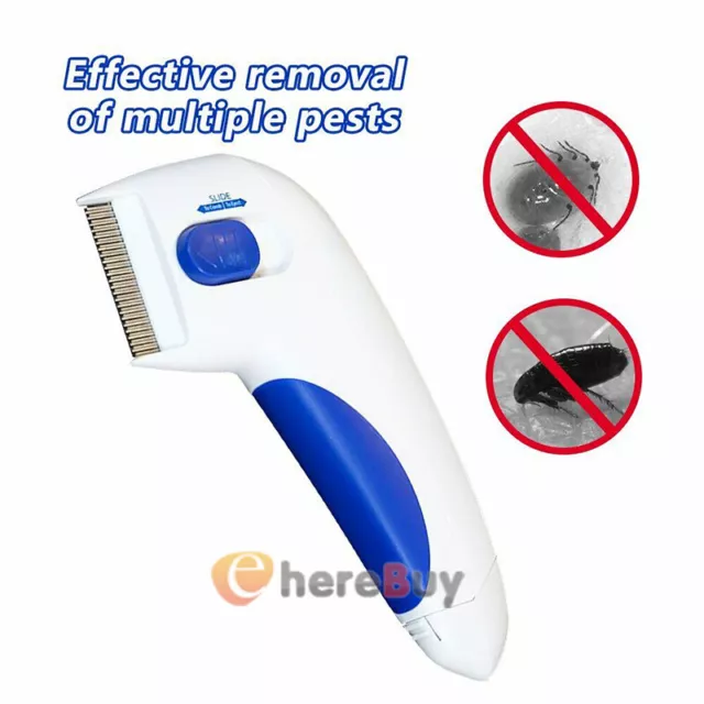 Pets Lice Remover Electric Flea Zapper Comb Safe Dog Cat Pets Kills Fleas